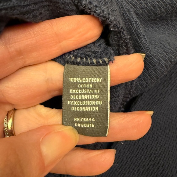 VTG Abercrombie & Fitch Men’s Waffle Knit Muscle Fit Long Sleeve Shirt Navy L - Picture 6 of 7